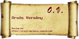 Orsós Versény névjegykártya